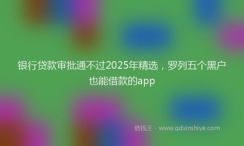 银行贷款审批通不过2025年精选，罗列五个黑户也能借款的app