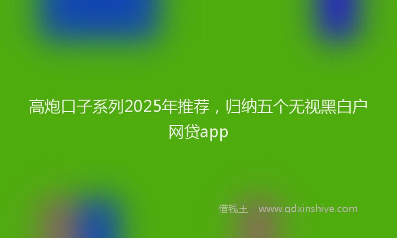高炮口子系列2025年推荐，归纳五个无视黑白户网贷app