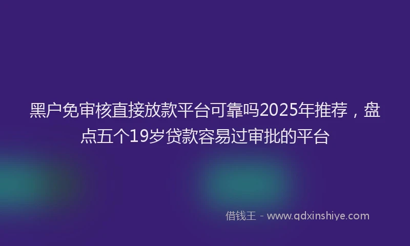 黑户免审核直接放款平台可靠吗2025年推荐，盘点五个19岁贷款容易过审批的平台