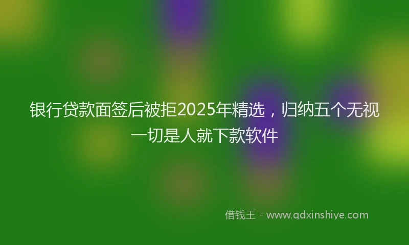 银行贷款面签后被拒2025年精选，归纳五个无视一切是人就下款软件