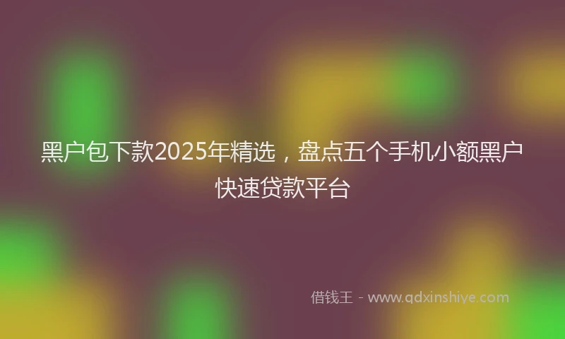 黑户包下款2025年精选，盘点五个手机小额黑户快速贷款平台