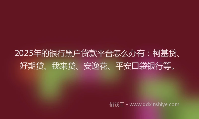 2025年的银行黑户贷款平台怎么办有：柯基贷、好期贷、我来贷、安逸花、平安口袋银行等。