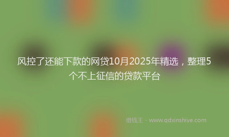 风控了还能下款的网贷10月2025年精选，整理5个不上征信的贷款平台