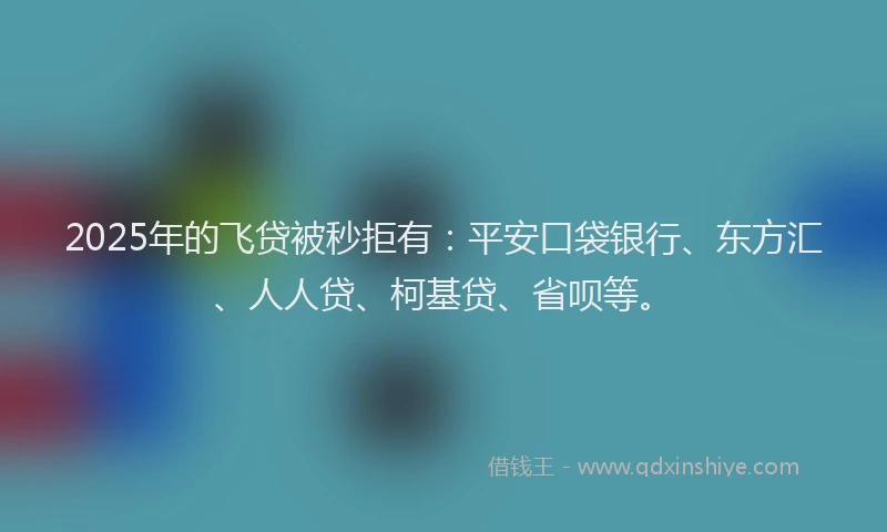 2025年的飞贷被秒拒有:平安口袋银行、东方汇、人人贷、柯基贷、省呗等。