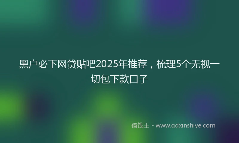 黑户必下网贷贴吧2025年推荐，梳理5个无视一切包下款口子