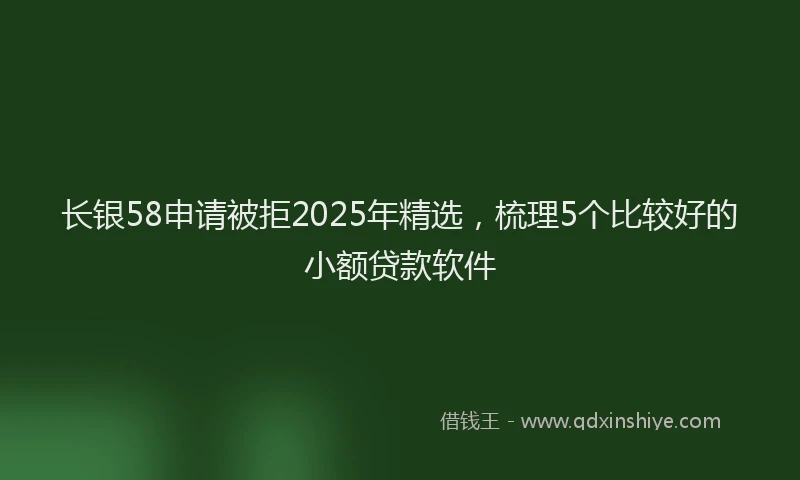 长银58申请被拒2025年精选，梳理5个比较好的小额贷款软件