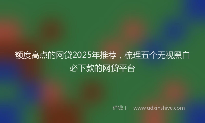 额度高点的网贷2025年推荐，梳理五个无视黑白必下款的网贷平台