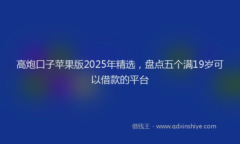 高炮口子苹果版2025年精选，盘点五个满19岁可以借款的平台