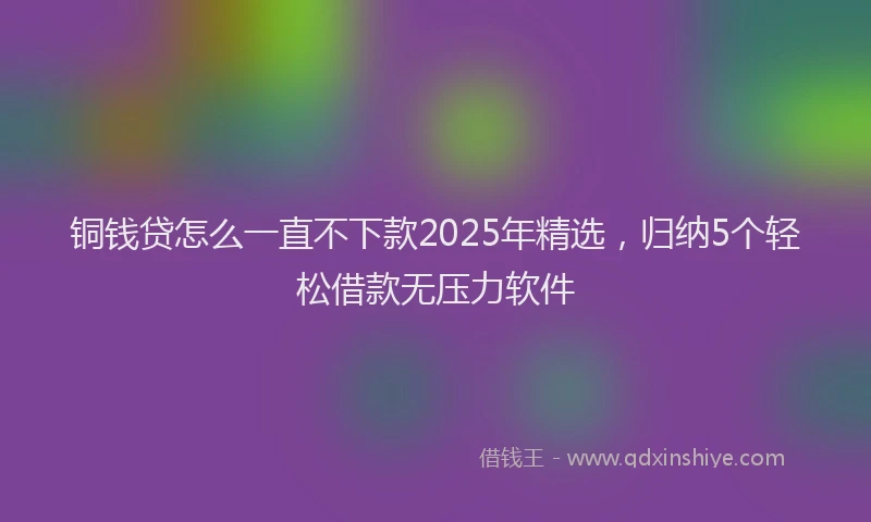 铜钱贷怎么一直不下款2025年精选，归纳5个轻松借款无压力软件