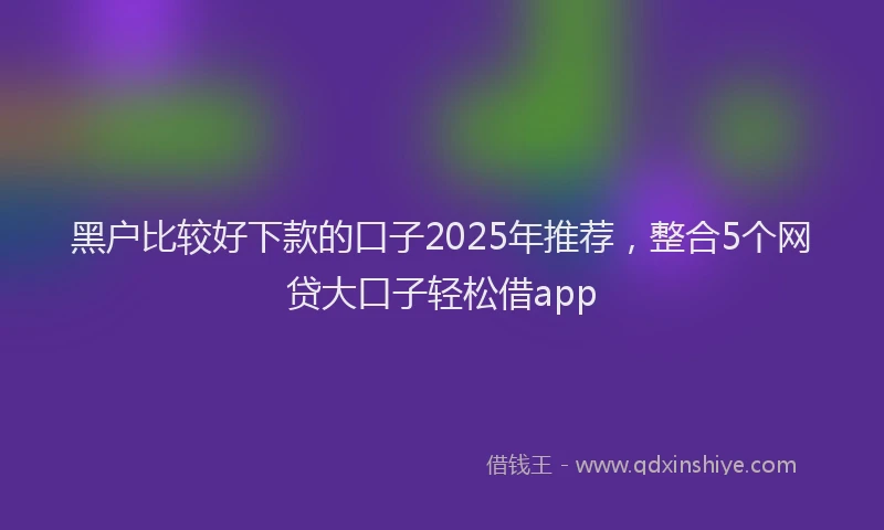 黑户比较好下款的口子2025年推荐，整合5个网贷大口子轻松借app
