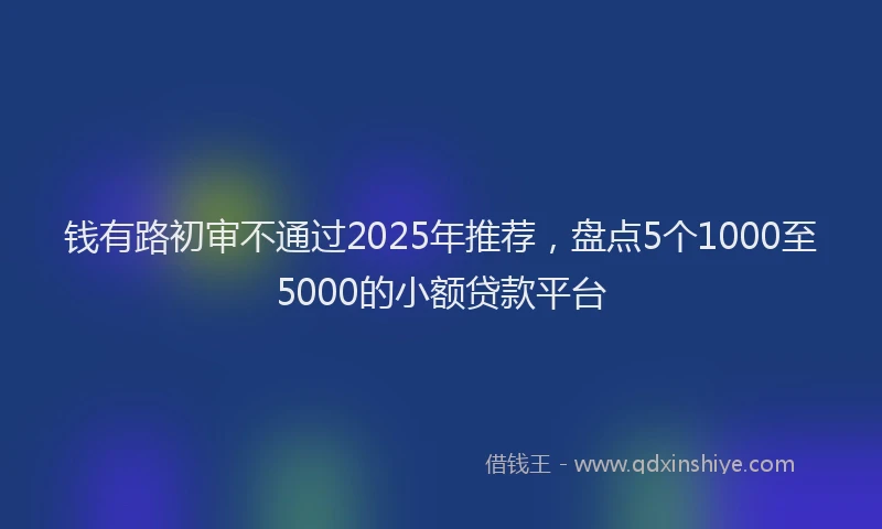钱有路初审不通过2025年推荐，盘点5个1000至5000的小额贷款平台