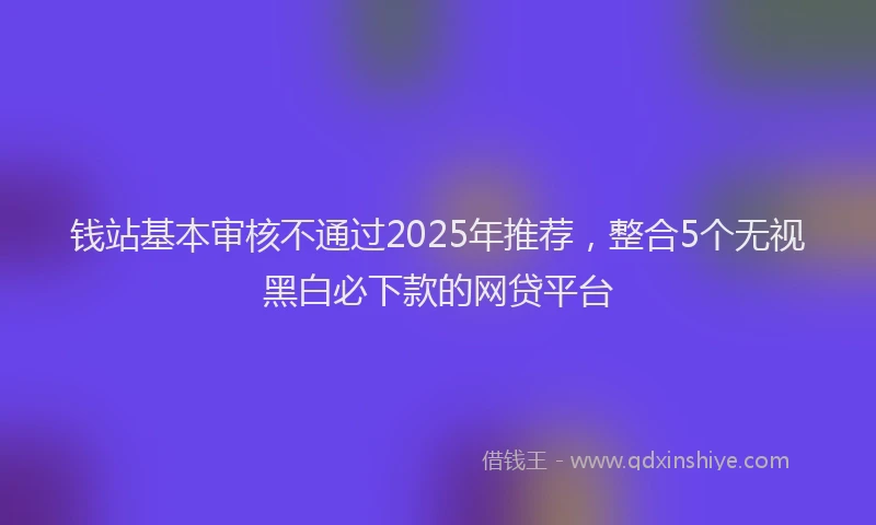 钱站基本审核不通过2025年推荐，整合5个无视黑白必下款的网贷平台