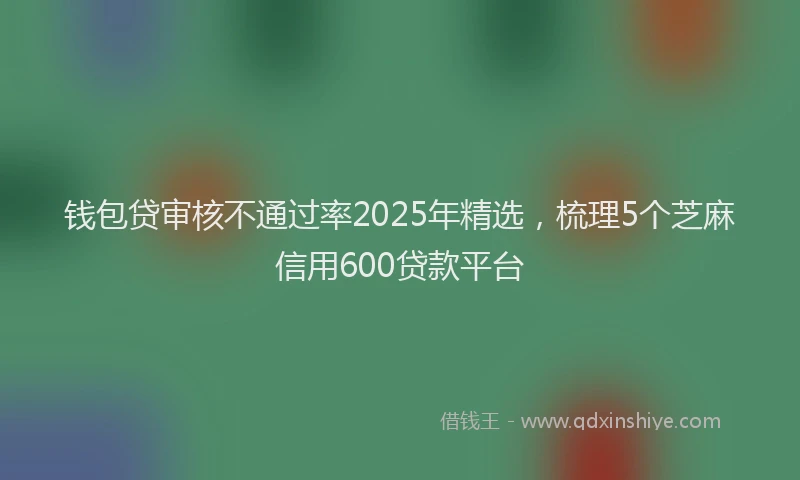 钱包贷审核不通过率2025年精选，梳理5个芝麻信用600贷款平台