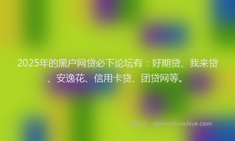 2025年的黑户网贷必下论坛有：好期贷、我来贷、安逸花、信用卡贷、团贷网等。