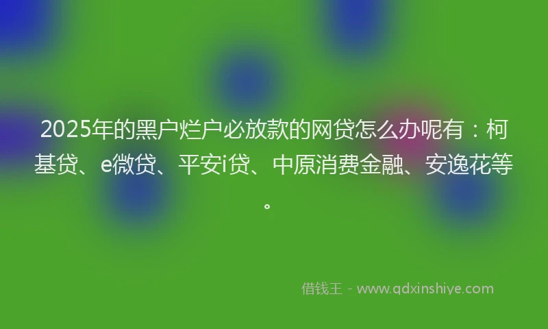 2025年的黑户烂户必放款的网贷怎么办呢有：柯基贷、e微贷、平安i贷、中原消费金融、安逸花等。