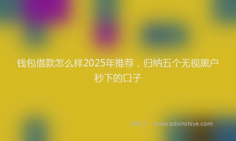 钱包借款怎么样2025年推荐，归纳五个无视黑户秒下的口子