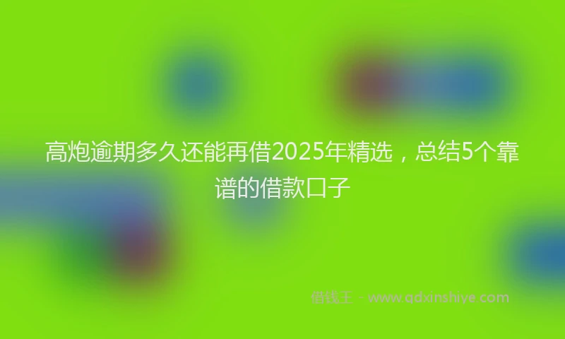 高炮逾期多久还能再借2025年精选，总结5个靠谱的借款口子