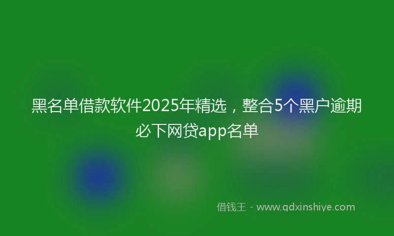 黑名单借款软件2025年精选，整合5个黑户逾期必下网贷app名单