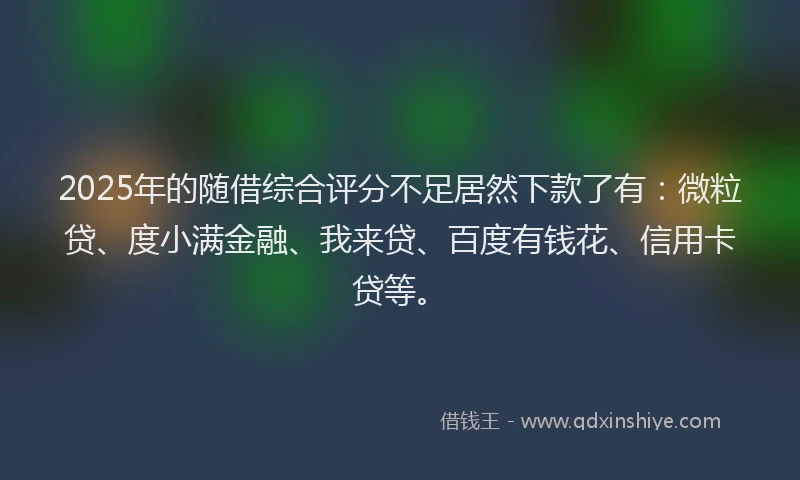 2025年的随借综合评分不足居然下款了有：微粒贷、度小满金融、我来贷、百度有钱花、信用卡贷等。
