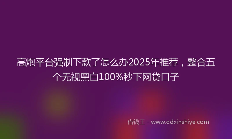 高炮平台强制下款了怎么办2025年推荐，整合五个无视黑白100%秒下网贷口子