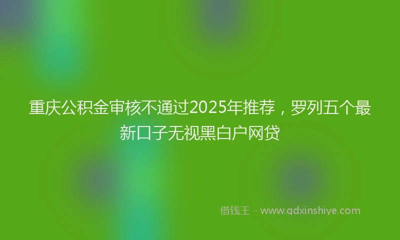 重庆公积金审核不通过2025年推荐，罗列五个最新口子无视黑白户网贷