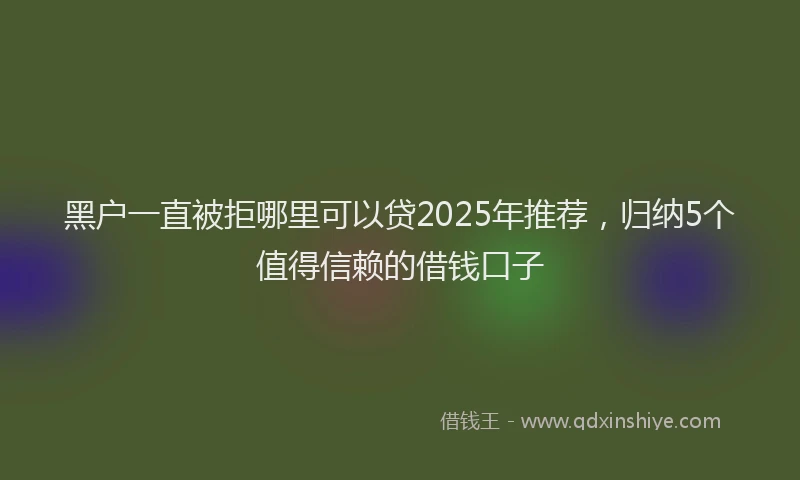 黑户一直被拒哪里可以贷2025年推荐，归纳5个值得信赖的借钱口子