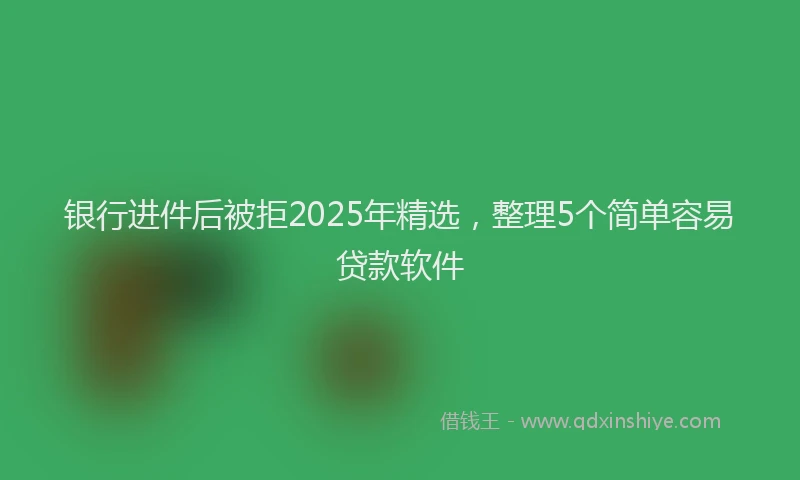 银行进件后被拒2025年精选，整理5个简单容易贷款软件