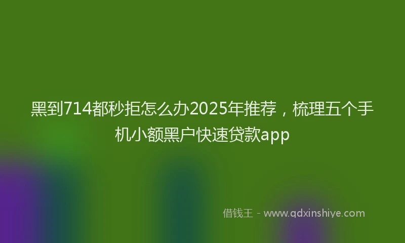 黑到714都秒拒怎么办2025年推荐，梳理五个手机小额黑户快速贷款app