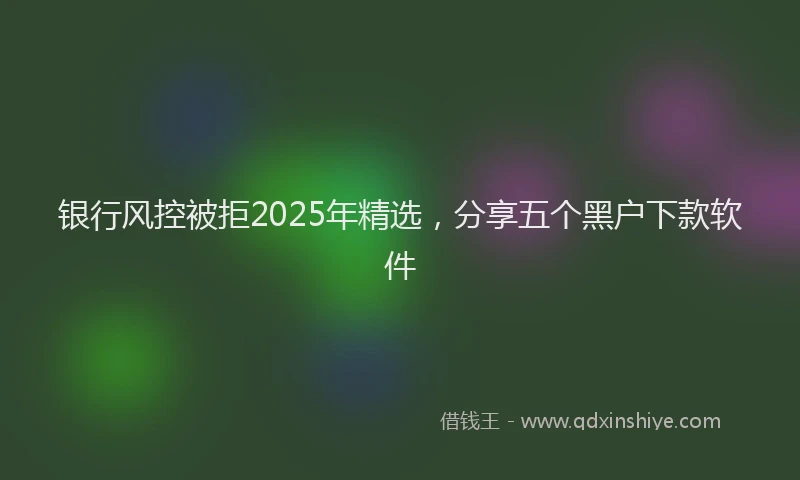 银行风控被拒2025年精选，分享五个黑户下款软件