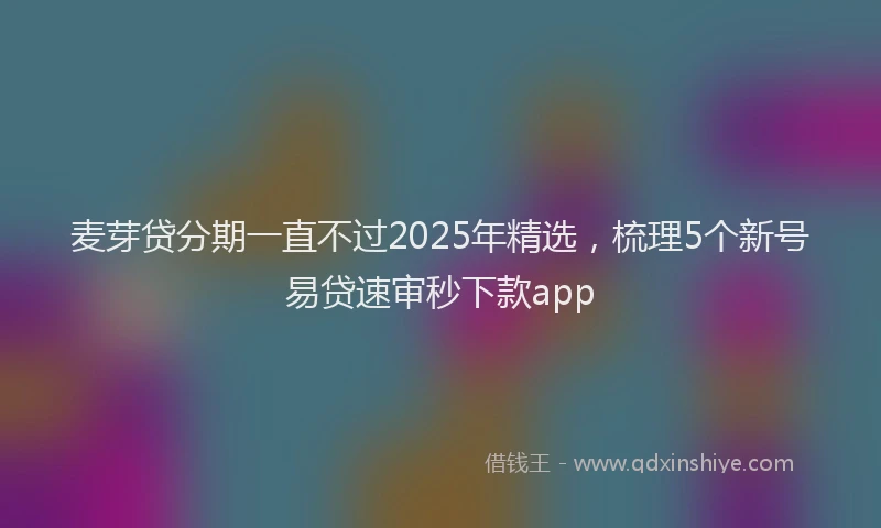 麦芽贷分期一直不过2025年精选，梳理5个新号易贷速审秒下款app