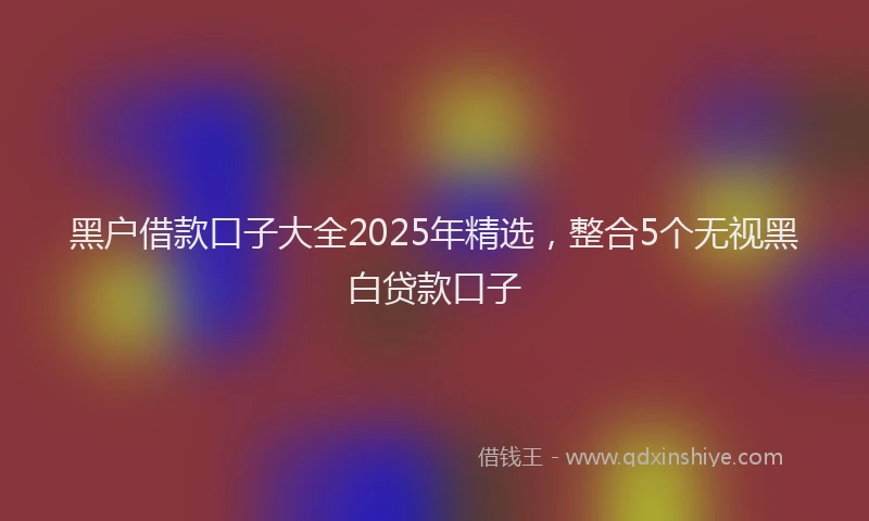 黑户借款口子大全2025年精选，整合5个无视黑白贷款口子