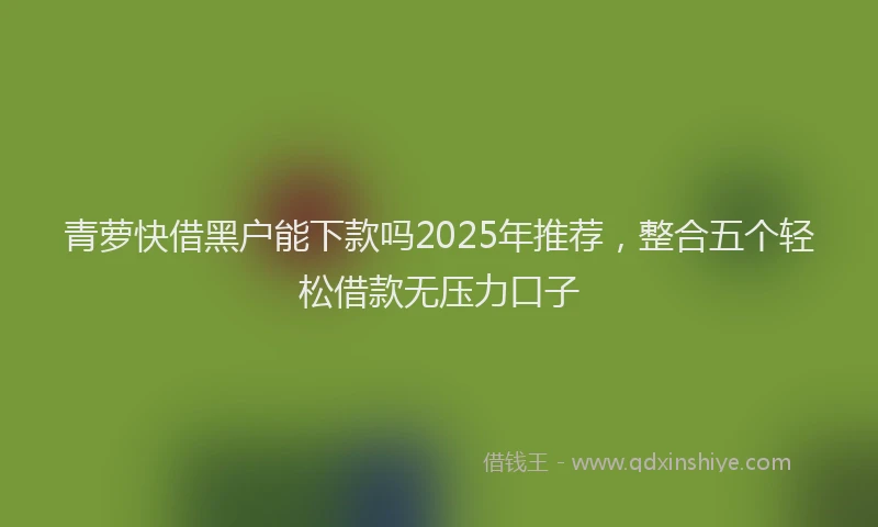 青萝快借黑户能下款吗2025年推荐，整合五个轻松借款无压力口子