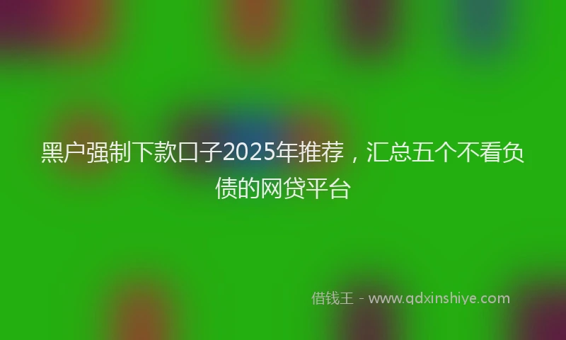 黑户强制下款口子2025年推荐，汇总五个不看负债的网贷平台
