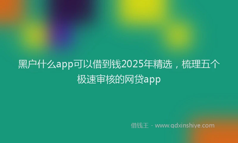 黑户什么app可以借到钱2025年精选，梳理五个极速审核的网贷app
