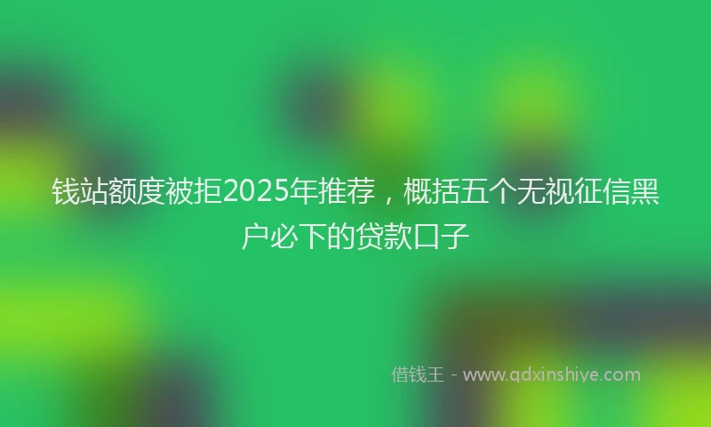 钱站额度被拒2025年推荐，概括五个无视征信黑户必下的贷款口子