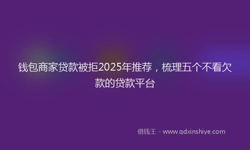 钱包商家贷款被拒2025年推荐，梳理五个不看欠款的贷款平台