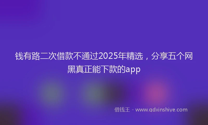 钱有路二次借款不通过2025年精选，分享五个网黑真正能下款的app