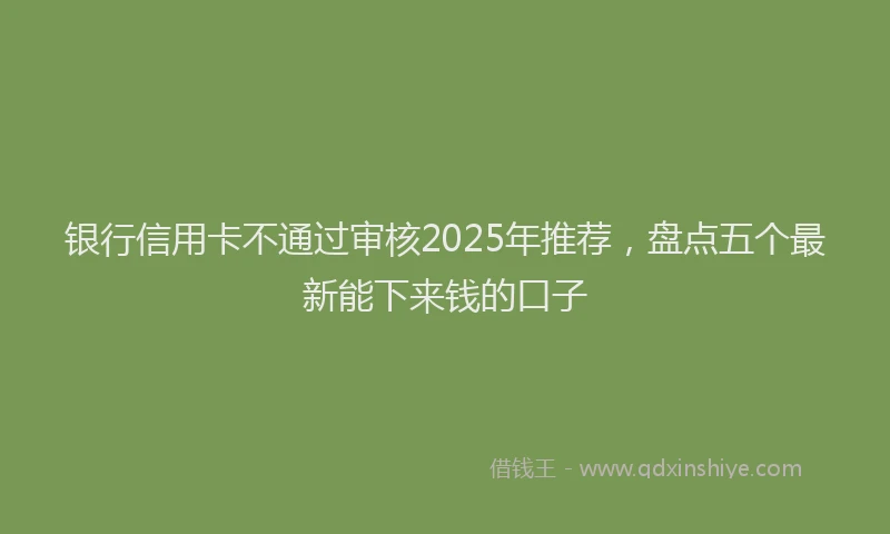 银行信用卡不通过审核2025年推荐，盘点五个最新能下来钱的口子