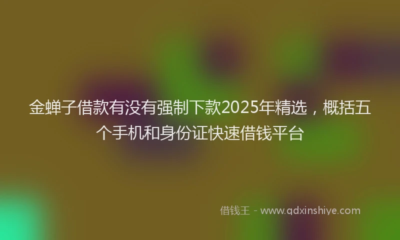金蝉子借款有没有强制下款2025年精选，概括五个手机和身份证快速借钱平台