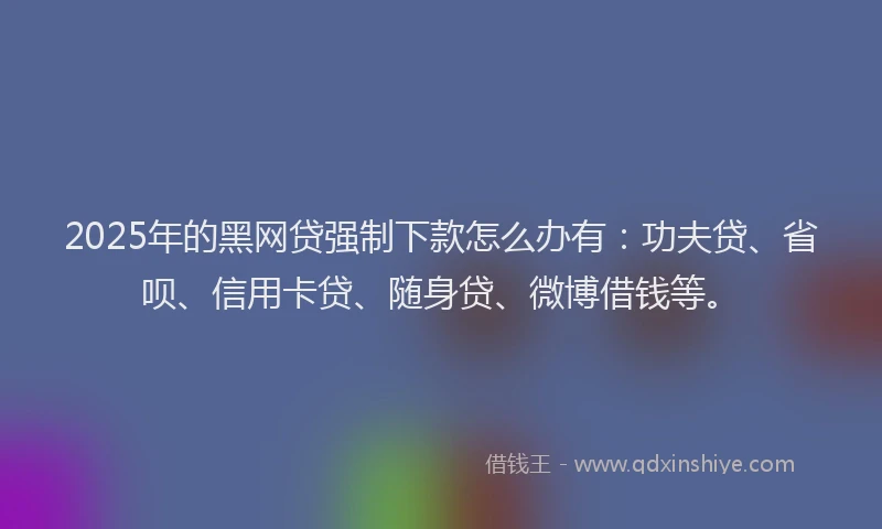 2025年的黑网贷强制下款怎么办有：功夫贷、省呗、信用卡贷、随身贷、微博借钱等。