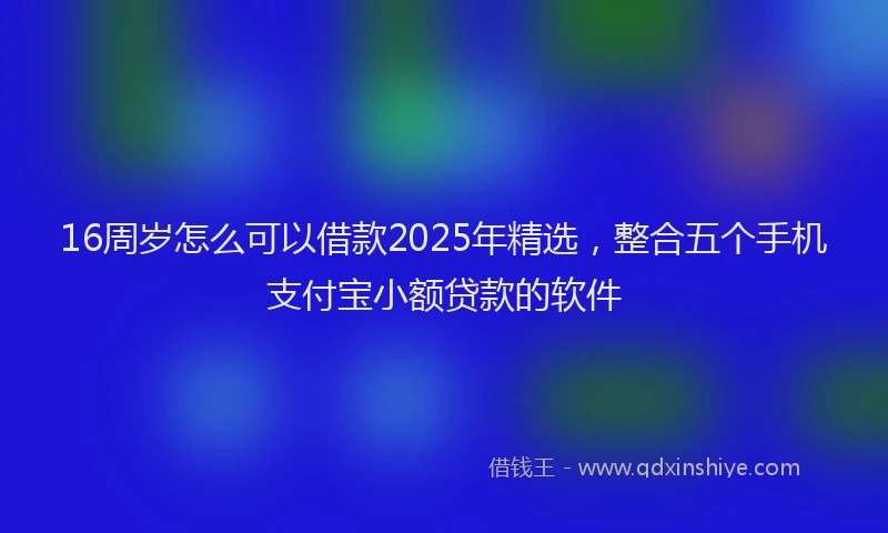 16周岁怎么可以借款2025年精选，整合五个手机支付宝小额贷款的软件