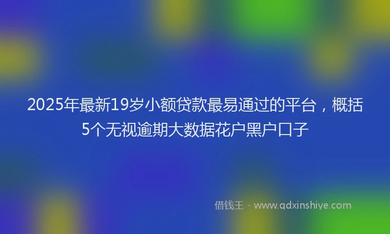 2025年最新19岁小额贷款最易通过的平台，概括5个无视逾期大数据花户黑户口子