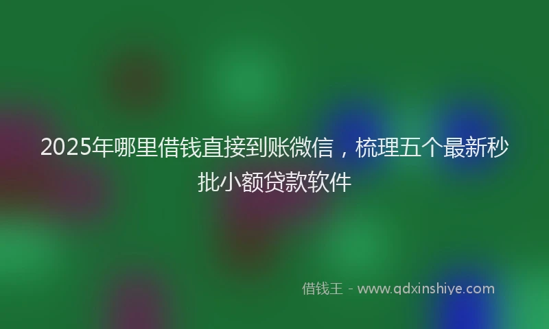 2025年哪里借钱直接到账微信，梳理五个最新秒批小额贷款软件