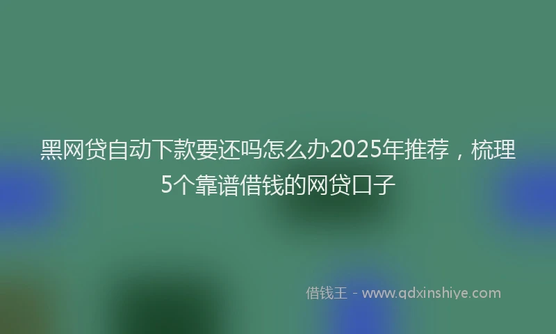 黑网贷自动下款要还吗怎么办2025年推荐，梳理5个靠谱借钱的网贷口子