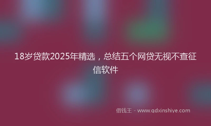 18岁贷款2025年精选，总结五个网贷无视不查征信软件