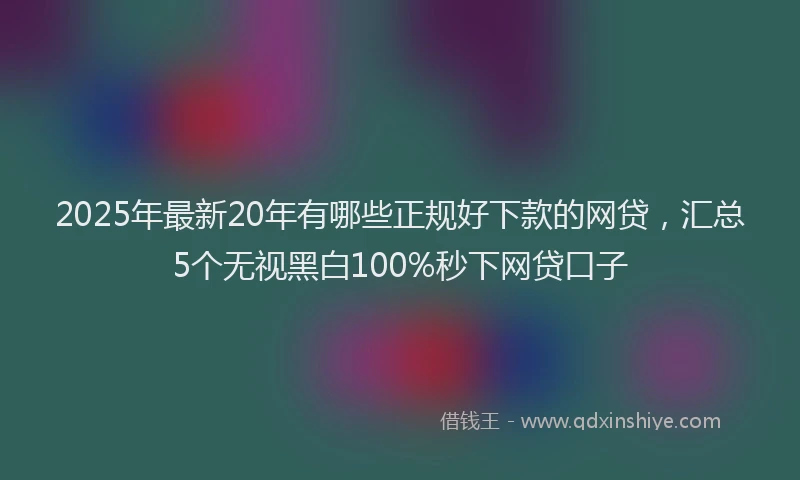 2025年最新20年有哪些正规好下款的网贷，汇总5个无视黑白100%秒下网贷口子