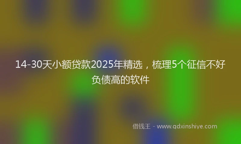 14-30天小额贷款2025年精选，梳理5个征信不好负债高的软件