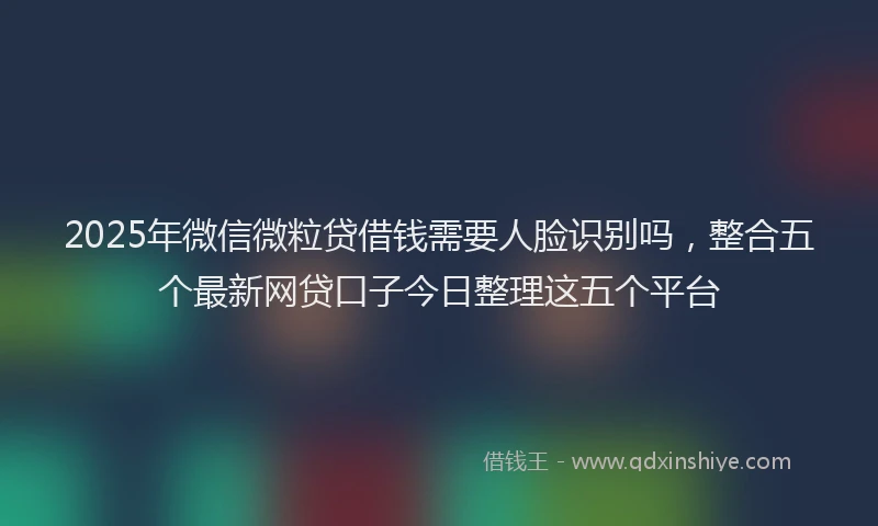 2025年微信微粒贷借钱需要人脸识别吗，整合五个最新网贷口子今日整理这五个平台