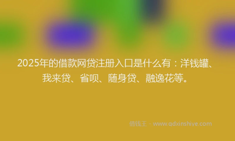 2025年的借款网贷注册入口是什么有：洋钱罐、我来贷、省呗、随身贷、融逸花等。