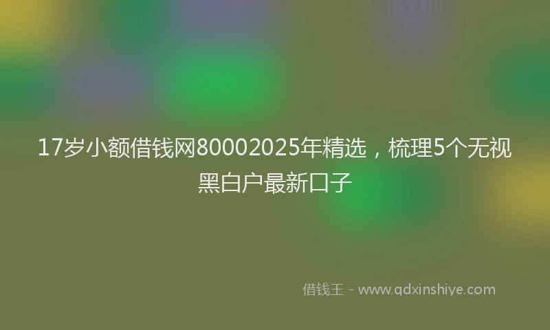 17岁小额借钱网80002025年精选，梳理5个无视黑白户最新口子